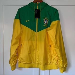 Súper Rare Nike Windrunner Brazil Jacket Glanz Silky Shiny CBF Large